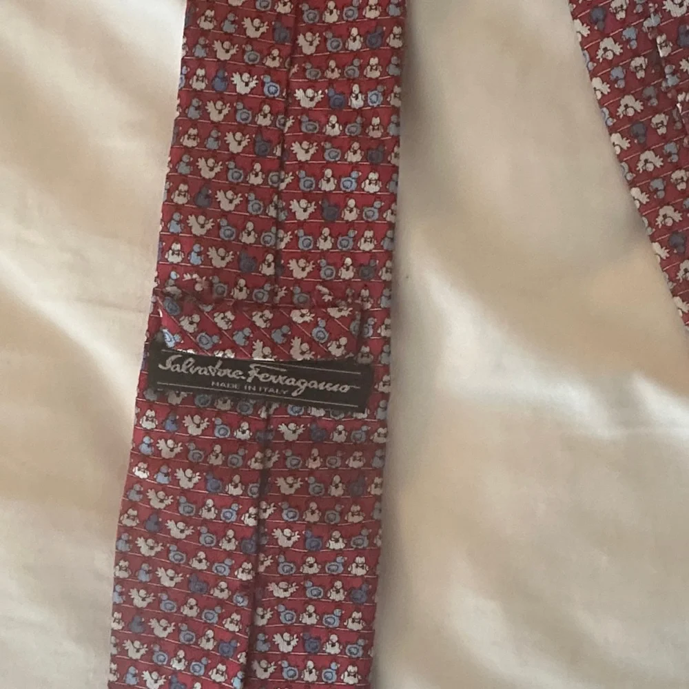 Red Patterned boys ferragamo Tie